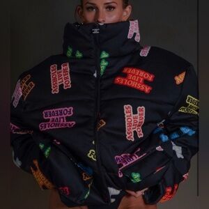 Assholes live forever puffer jacket XL